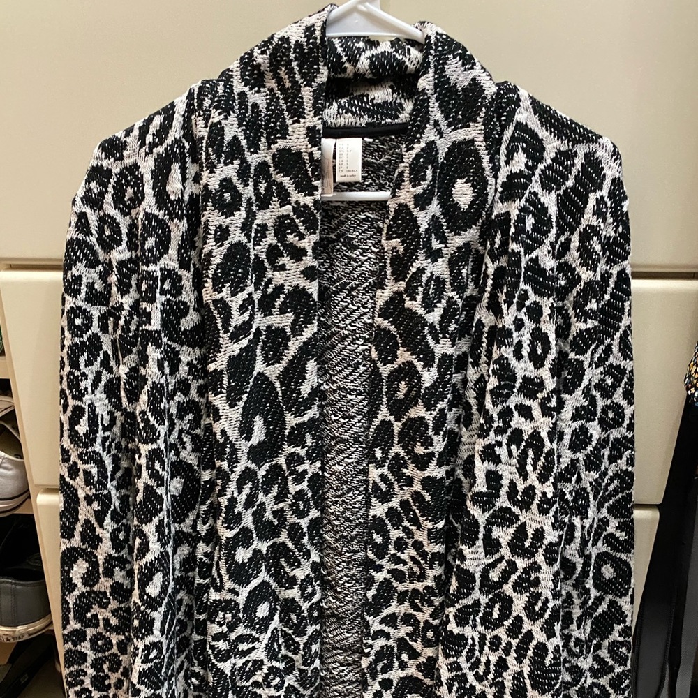 Animal Print Black & White Cardigan